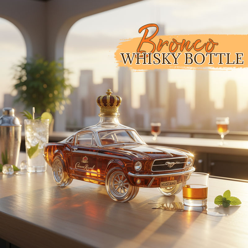 ✨ Ett uttalande för stil och njutning – Mustang Whiskyflaska 🥃🐎