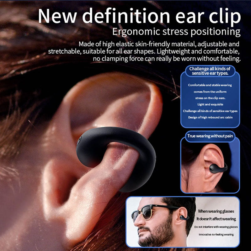 đ«Bluetooth-headset med öronklĂ€mma för sport med benledninđ§