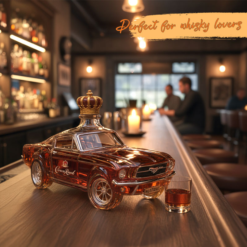 ✨ Ett uttalande för stil och njutning – Mustang Whiskyflaska 🥃🐎