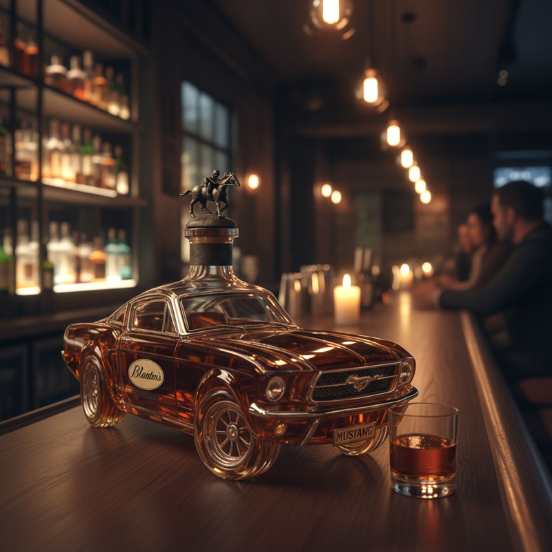 ✨ Ett uttalande för stil och njutning – Mustang Whiskyflaska 🥃🐎