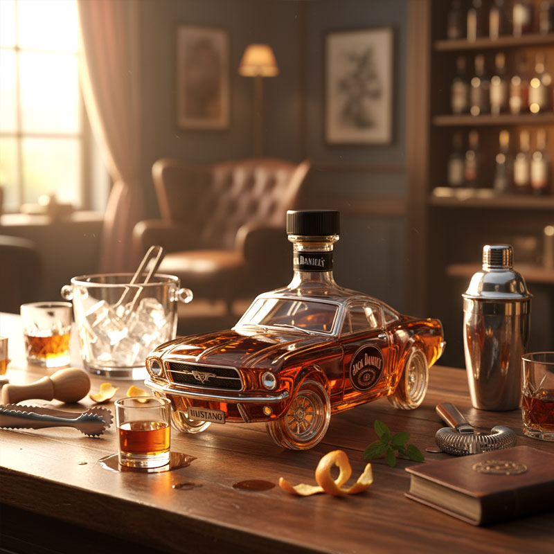 ✨ Ett uttalande för stil och njutning – Mustang Whiskyflaska 🥃🐎