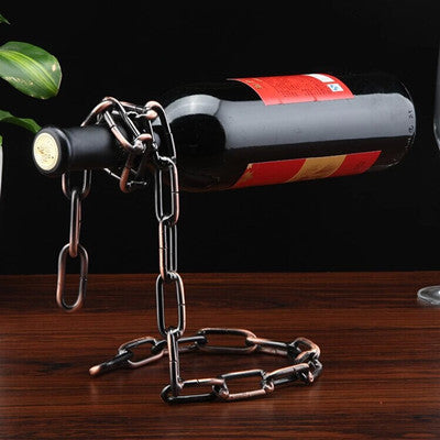 đ·Perfekt för vinĂ€lskare.đ€VinflaskhĂ„llare med kedjelĂ€nk