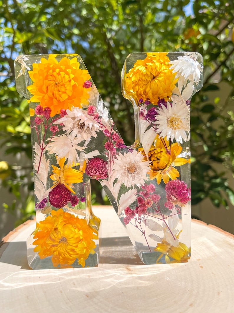 🌸Floral nattlampa i harts