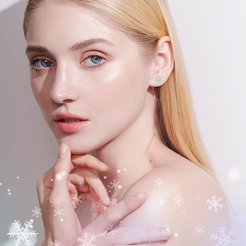 925 silverörhängen med snöflingor - elegant vinterglamour