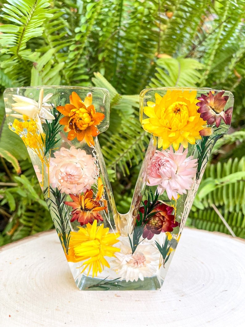 🌸Floral nattlampa i harts