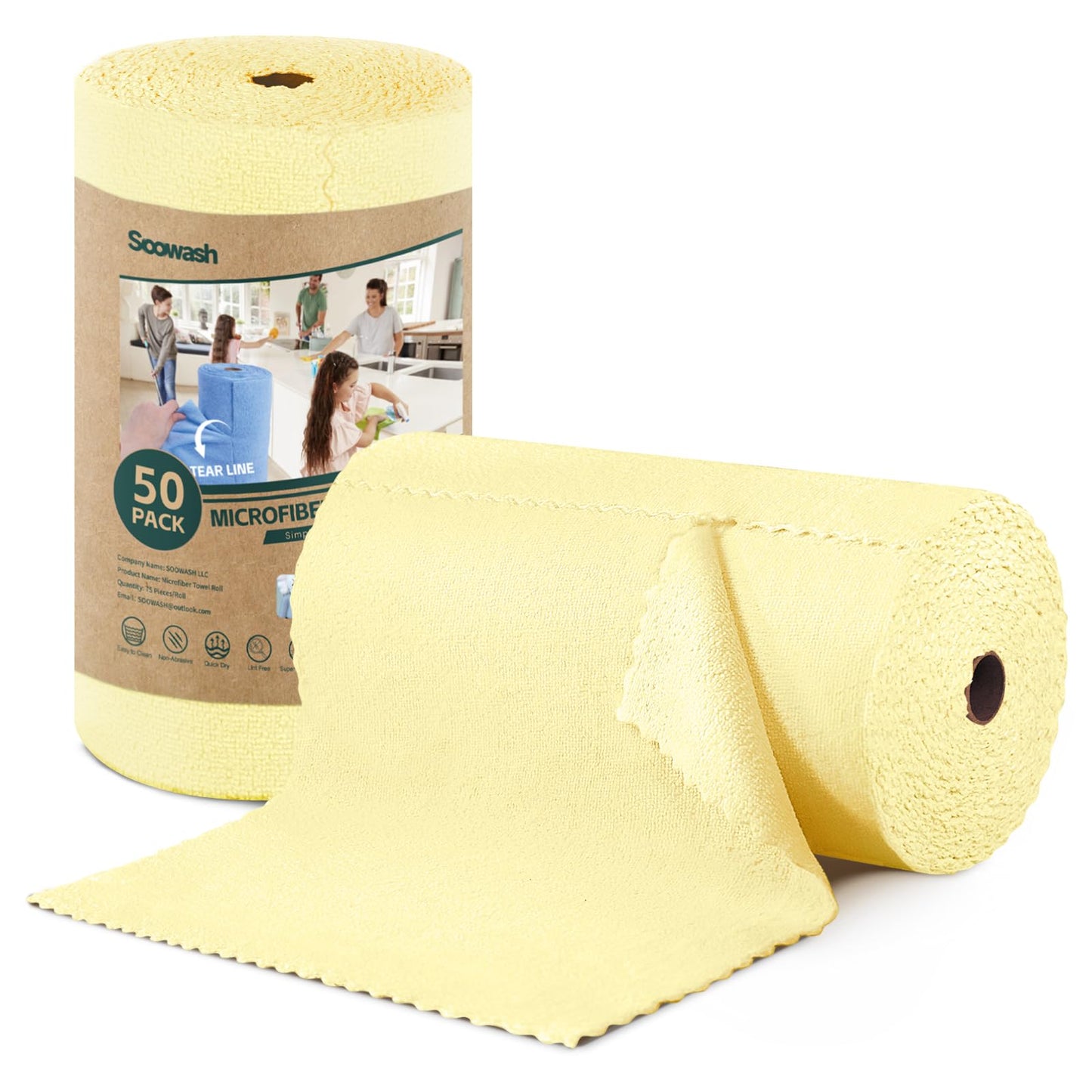 🧼🌀 Mikrofiber rengöringsdukar i rulle