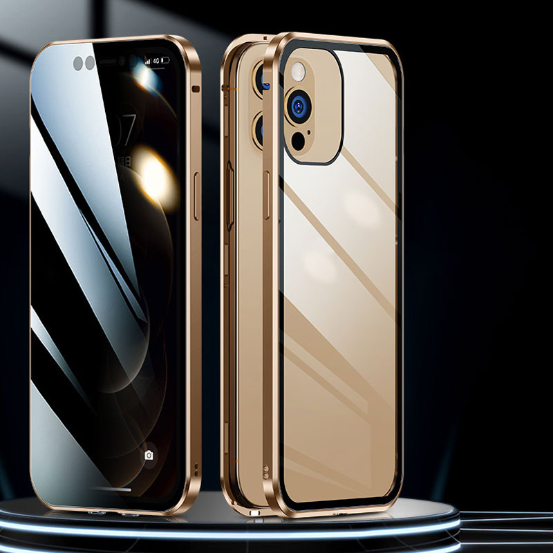 Anti-Peep dubbelsidigt magnetiskt telefonfodral i glas
