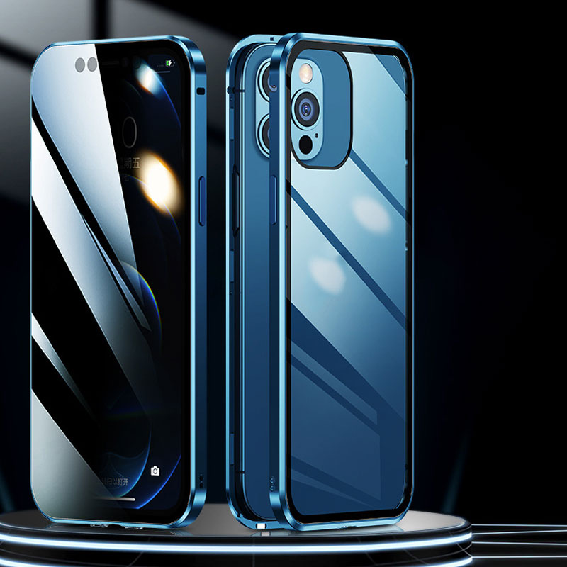 Anti-Peep dubbelsidigt magnetiskt telefonfodral i glas