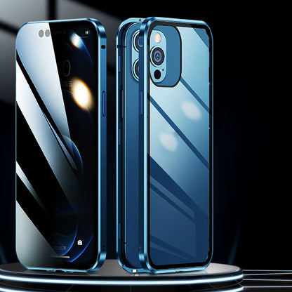 Anti-Peep dubbelsidigt magnetiskt telefonfodral i glas