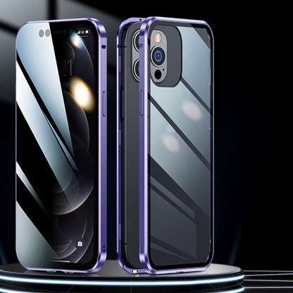 Anti-Peep dubbelsidigt magnetiskt telefonfodral i glas