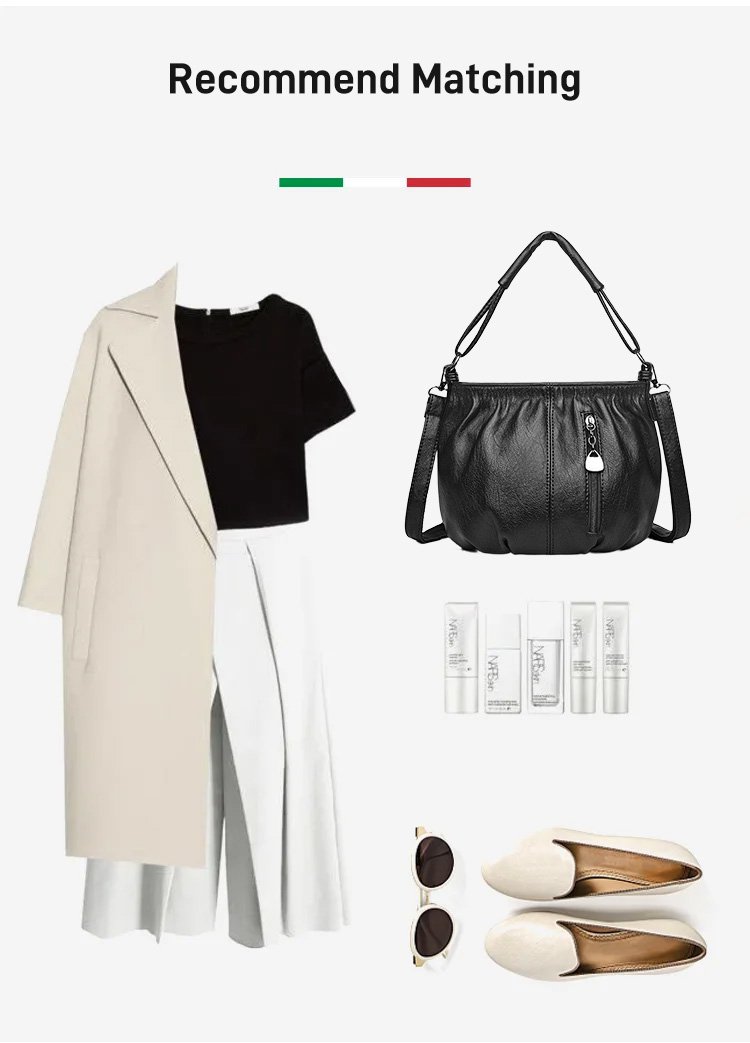 ⏳Tidsbegränsat erbjudande⏰ Plisserad läderväska – Mjukt material, justerbar axelrem och chic casual stil ✨