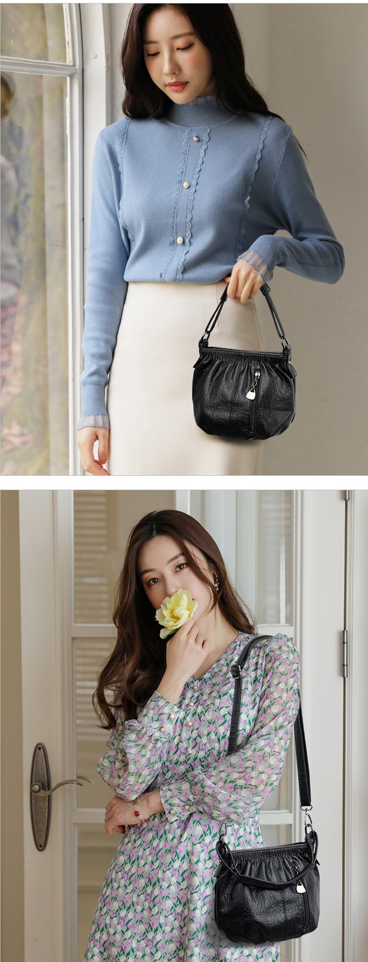 ⏳Tidsbegränsat erbjudande⏰ Plisserad läderväska – Mjukt material, justerbar axelrem och chic casual stil ✨