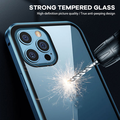 Anti-Peep dubbelsidigt magnetiskt telefonfodral i glas