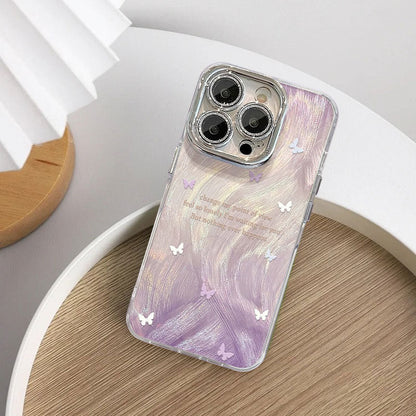 Lila Gradient Butterfly Stand Armband Telefonskal