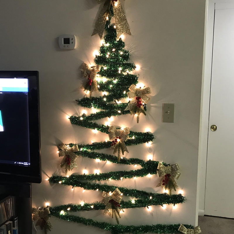 Diy julgran med rottinglampor
