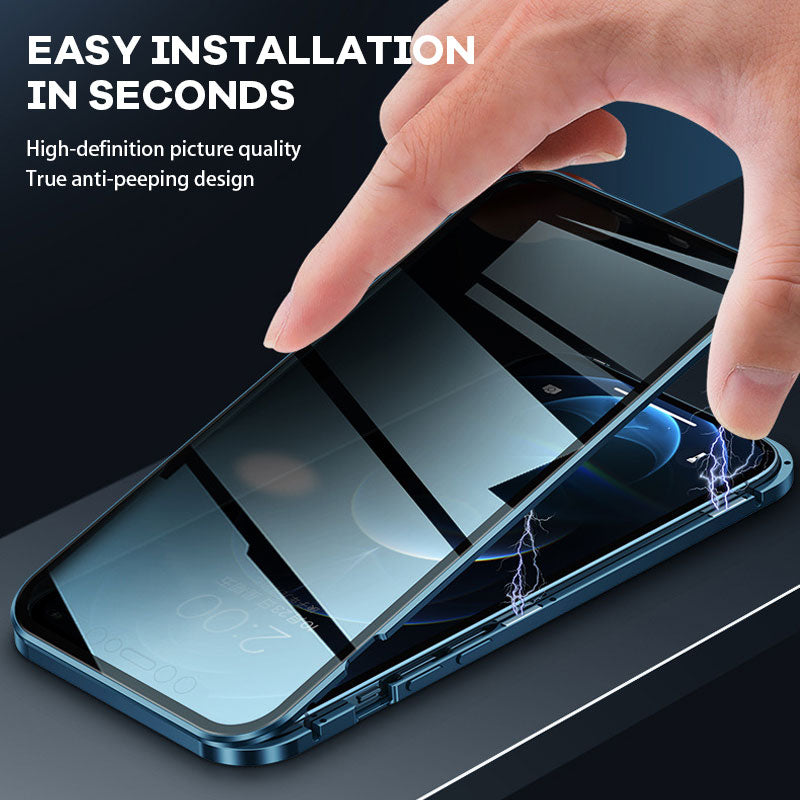 Anti-Peep dubbelsidigt magnetiskt telefonfodral i glas