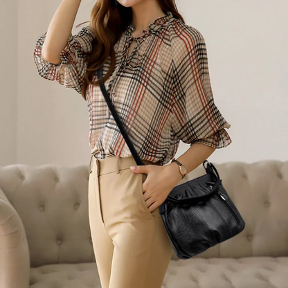 ⏳Tidsbegränsat erbjudande⏰ Plisserad läderväska – Mjukt material, justerbar axelrem och chic casual stil ✨