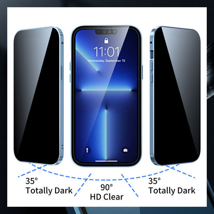 Anti-Peep dubbelsidigt magnetiskt telefonfodral i glas