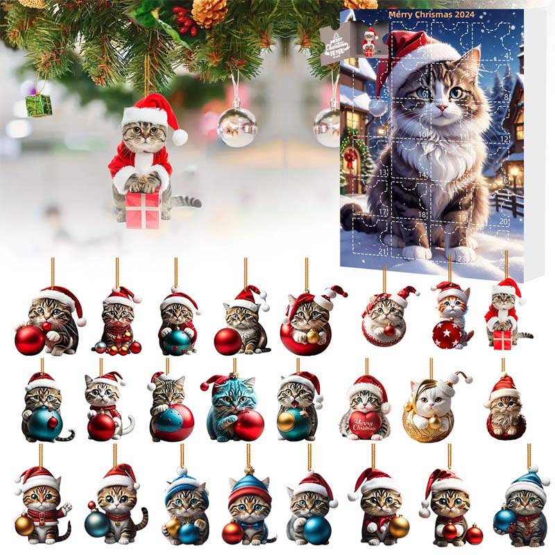 🐱Katt-hänge Julräknare Blind Box – 24 dagar av morrhåriga underverk