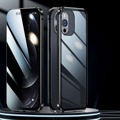 Anti-Peep dubbelsidigt magnetiskt telefonfodral i glas