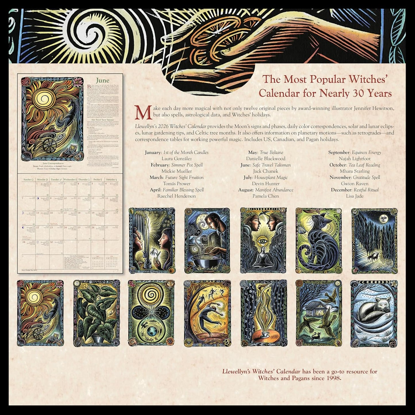 🔮✨ 2026 Hxkalender ✨🌙 Llewellyns magiska häxkalender – Upptäck årets mystiska rytm!