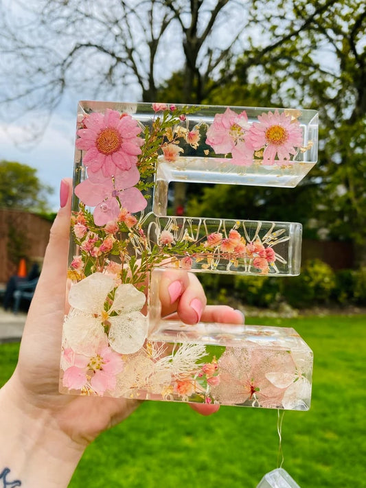 🌸Floral nattlampa i harts