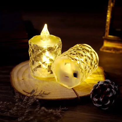 Set med kristalljus utan flamma