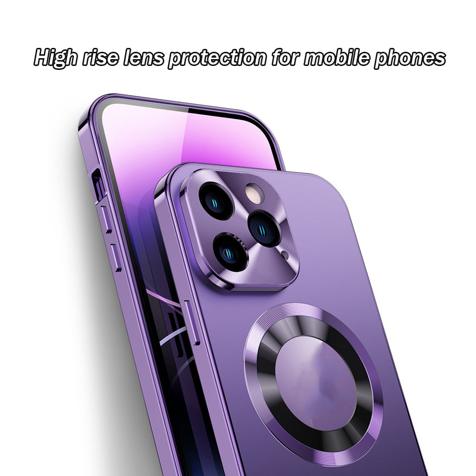 Dubbelsidigt magnetiskt telefonfodral med galvaniskt glas