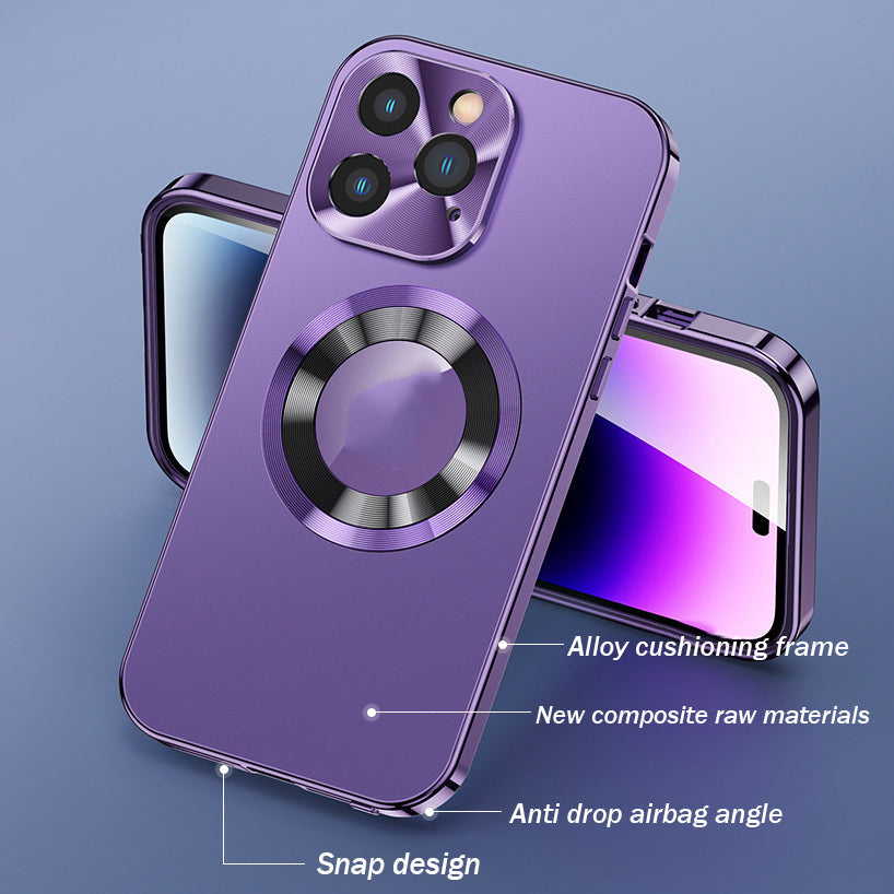 Dubbelsidigt magnetiskt telefonfodral med galvaniskt glas